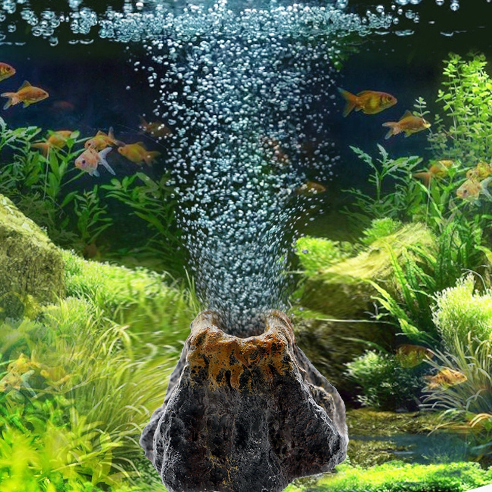 Aquarium Landschapsarchitectuur Simulatie Vulkaan Aquarium Accessoires Rotstuin Beluchter Voor Aquarium Pomp Bubble Stone Zuurstof Voor Aquarium