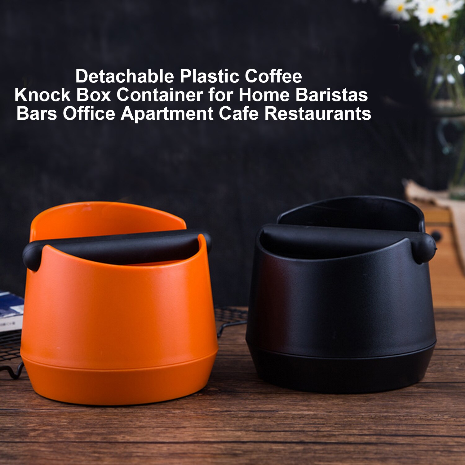 Detachable Plastic Coffee Knock Box Container for Home Baristas Bars Office Apartment Cafe Restaurants