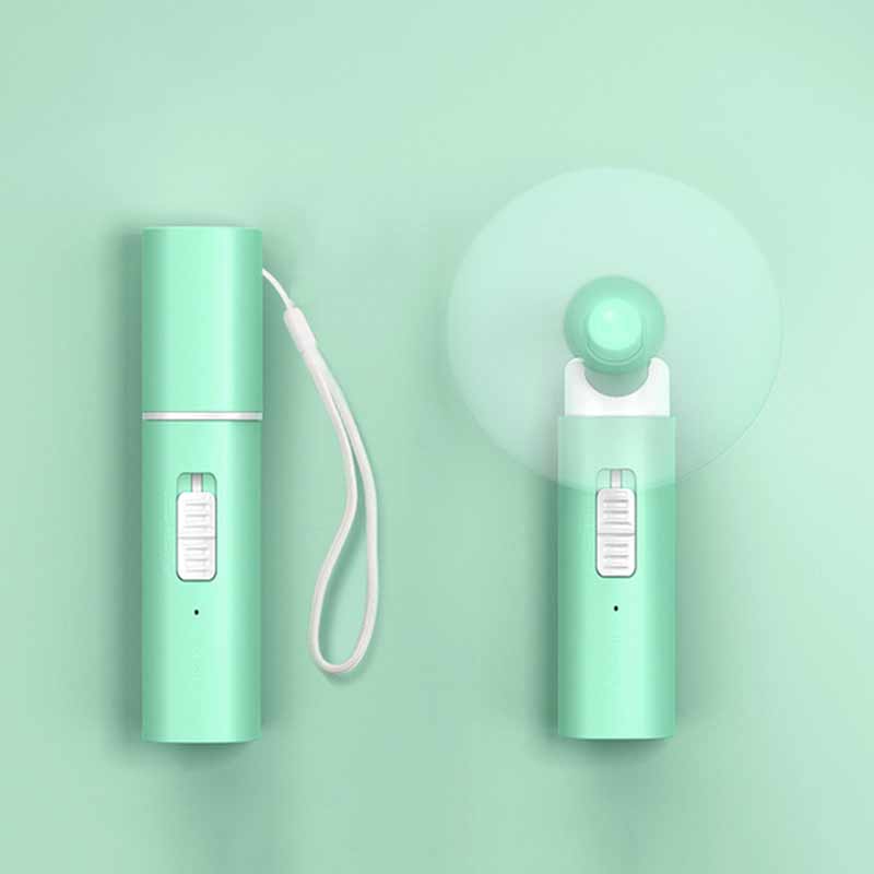 USB Trefoil Folding Fan Mini Electric Portable Fan Small Home Appliance Desktop Fan: green