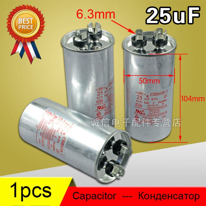 Air Conditioner Parts Round Capacitor 20uF-75uF 450VAC AC Motor Air Conditioner Start Capacitor Anti-explosion 100% Unused