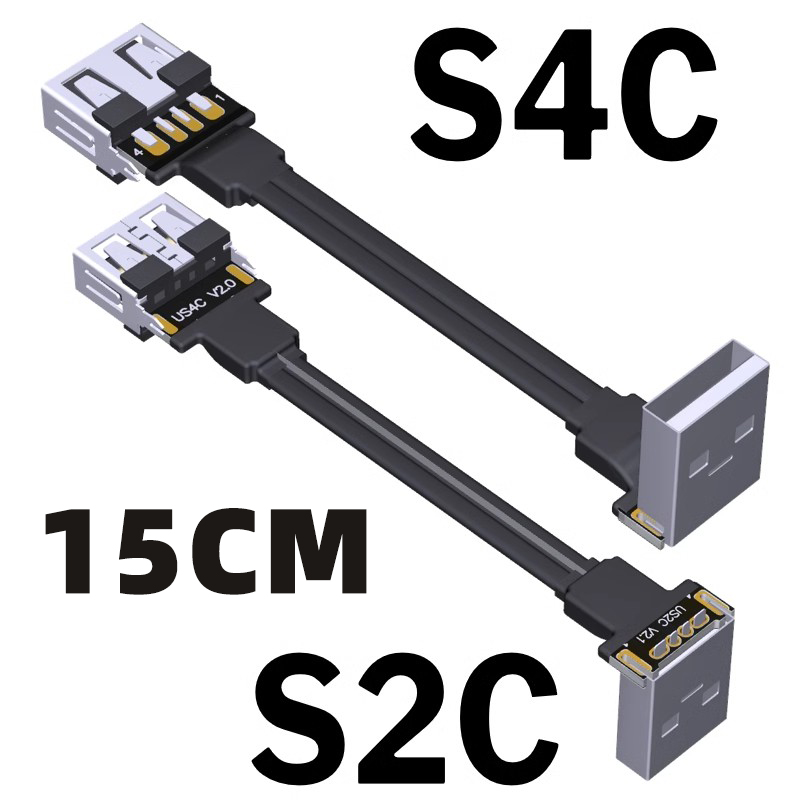 Usb 2.0 typ a till typ a förlängningskabel hane hona usb 2.0 förlängare typ-c anslutningssladd 90 ° vinklad strömförsörjningskabel datakabel: Guld- / 0.8m