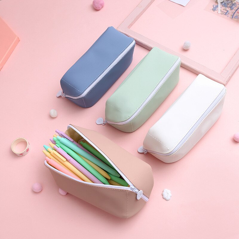 Large Capacity Pencil Case Simple Japanese Pencil Cases Pure Color Estuche Escolar Creativity Estuche Lapices Piornik Szkolny