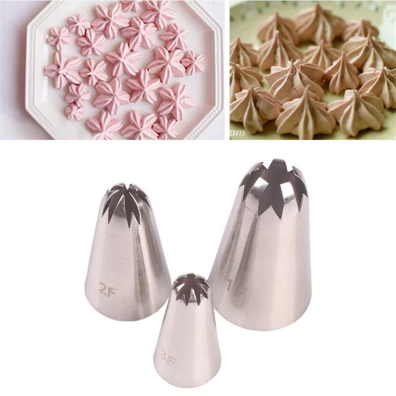 1Pc/3Pcs # 1F # 2F # 3F Cherry Bloem Icing Piping Nozzles Piping Tips Rvs nozzles Frosting Cake Decorating Gereedschap