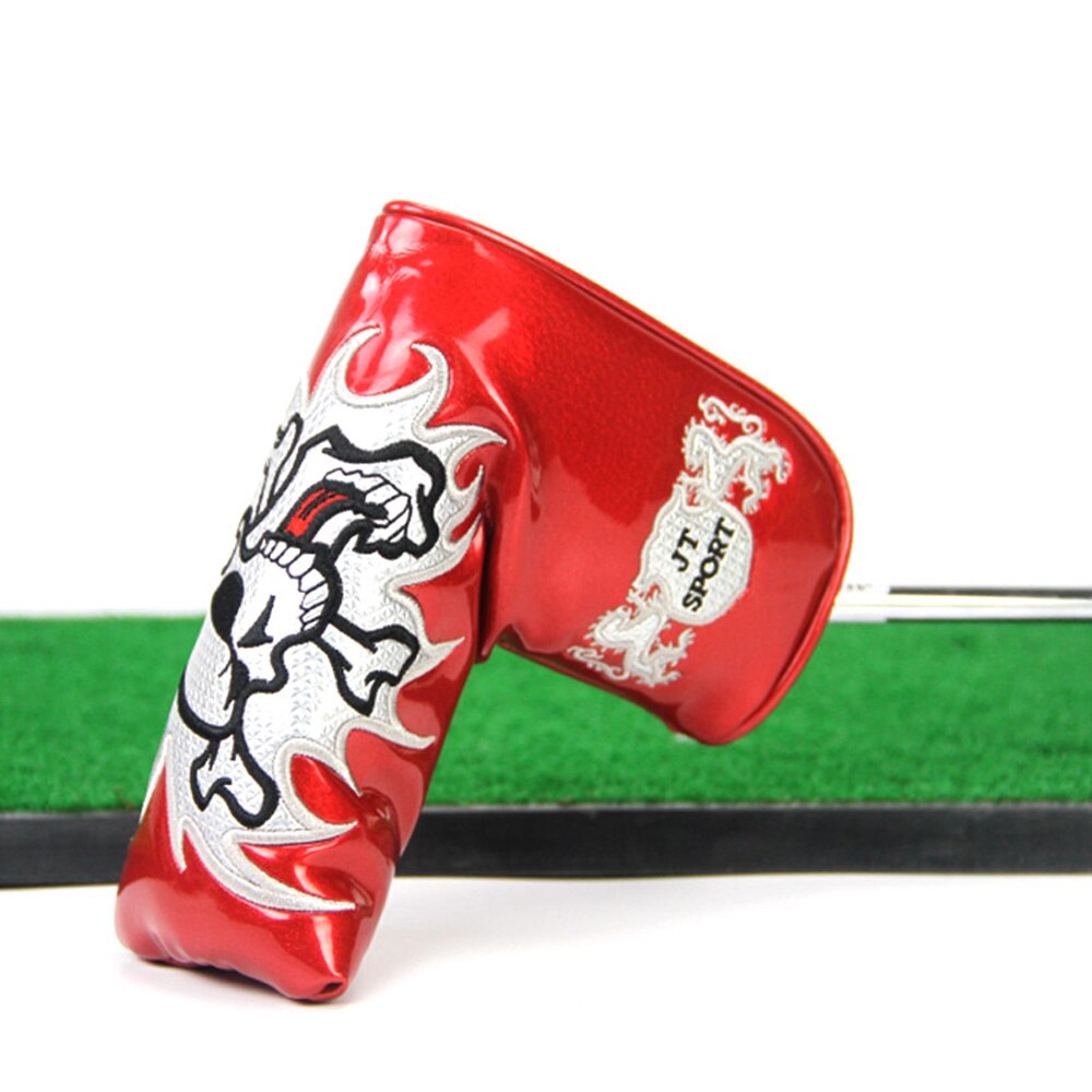 1 pçs golf blade putter cover crânio criativo golfe putter headcover com fácil fechamento e fechamento fora