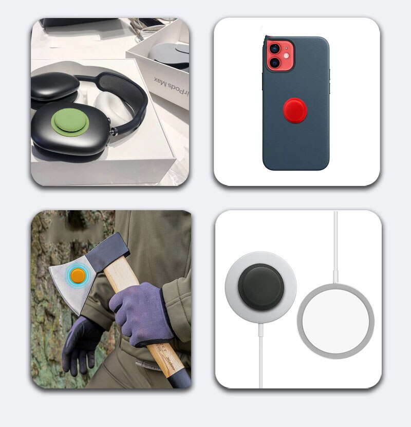 For Airtags Tracker Silicone Case Anti-lost Protective Sleeve Back Adhesive Mount Soft Cover Protector For Airtags Accessories