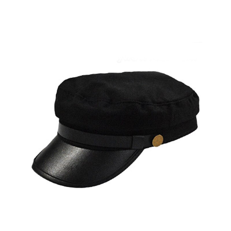 Men Women Casual Cap Flat Top Vintage Simple Chic Breathable Hat TT@88: Black