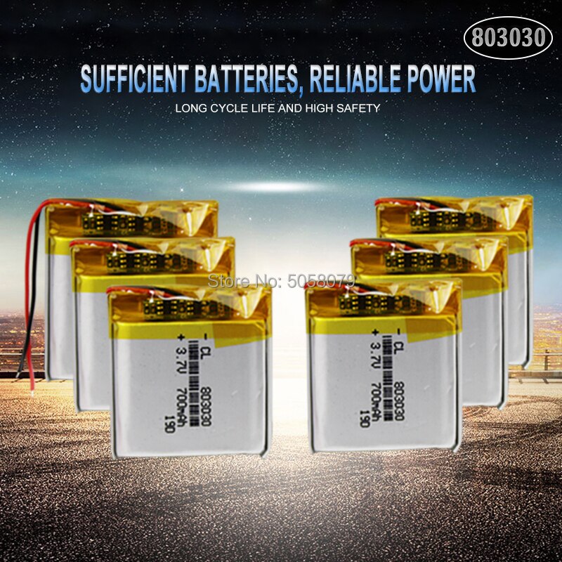 1pcs Rechargeable 700mAh Li-ion Battery Cell 803030 Lithium Polymer Li-Po li ion Battery Lipo cells For Toy GPS MP3 MP4