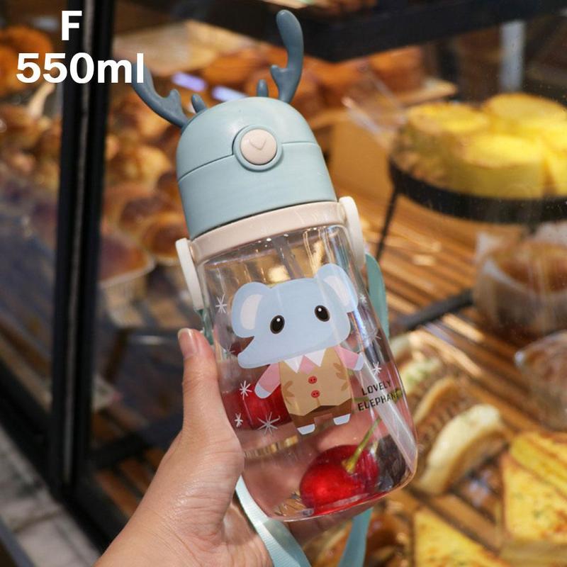 250Ml Kinderen Grappig Whale Water Spray Drinkbeker Cartoon Met Cups Kinderen Flessen Lekvrij Rietjes Drinken Draagbare Fe t5E7: F1