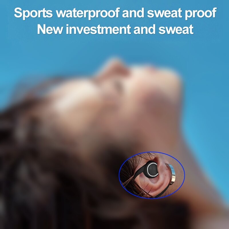 Draadloze oorhaak Bluetooth-oortelefoon Mini handsfree hoofdtelefoon HIFI Bass Noise Cancelling Sportheadset voor iPhone Xiaomi Huawei