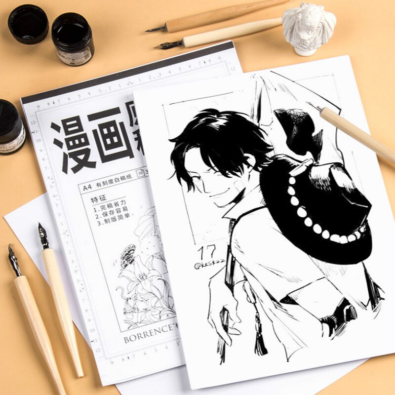 Painting Paper Cartoon Sketching Dedicated Paper Arte 30sheets A4 120g Comic Manuscript Paper with Scale Premium Art Supplies