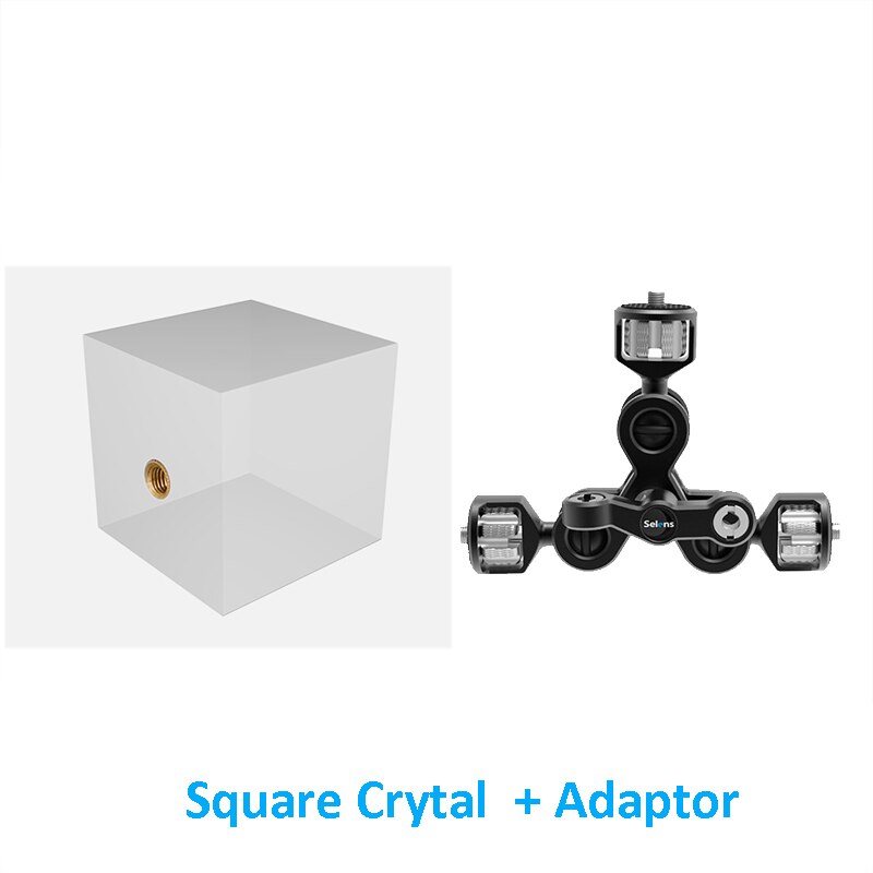 Photography Prism with 1/4'' Crystal Ball Optical Glass Magic Photo Ball Glow Effect Decorative Photography Studio Accessories: Square Adaptor