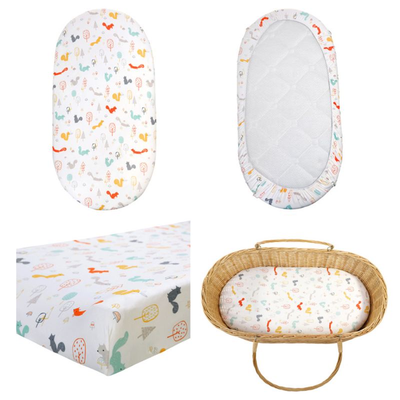 Baby Diaper Changing Pad Cartoon Printed Cradle Cover Infant Mattress Crib Sheet A2UB