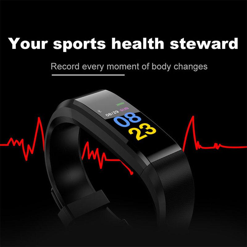 Lintimes lovers dames heren bluetooth smartwatch hartslagmeter bloeddrukmeter fitness tracker armband