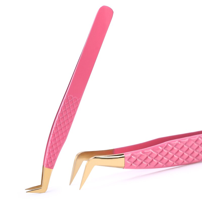 1 Pc biało-złoty pęseta do rzęs antystatyczna do przedłużania rzęs zestaw ze stali nierdzewnej Beauty precyzyjna pęseta narzędzia do makijażu: 10