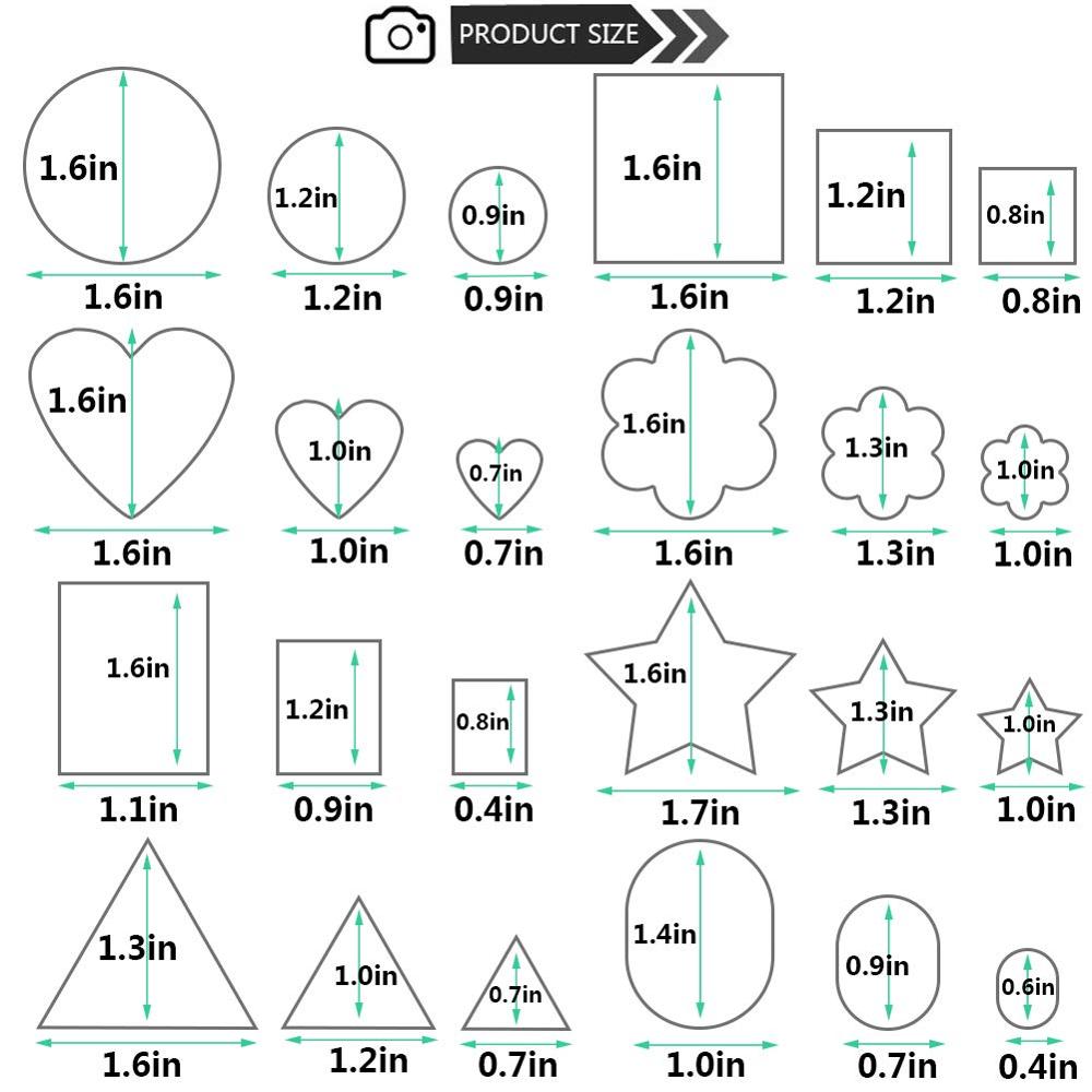 24Pcs Rvs Kerst Cookie Cutter Biscuit Cookie Mold Vierkante Bloem Ster Hart Fondant Stempel Cookie Decorating Gereedschap