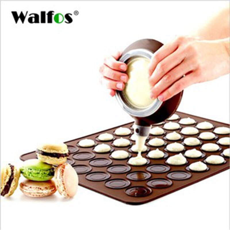 WALFOS 1 pc 30 Gaten Macarons Mat Ronde Vorm Siliconen Gel Pad Macarons Mat Fit Oven Magnetron Koelkast Macaron mat