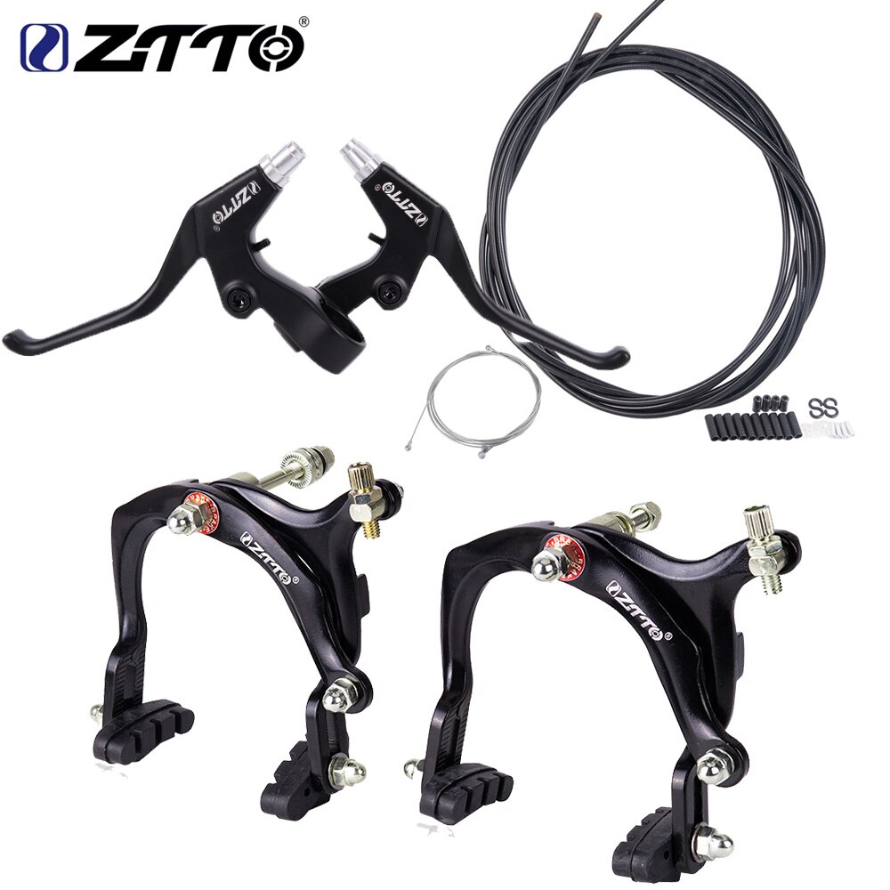 ZTTO 1 Set Bicycle Brakes Long Arm Pliers Brake Calipers C Brake Side Pull Caliper With Brake Pads For Cruiser City Bike: WHITE