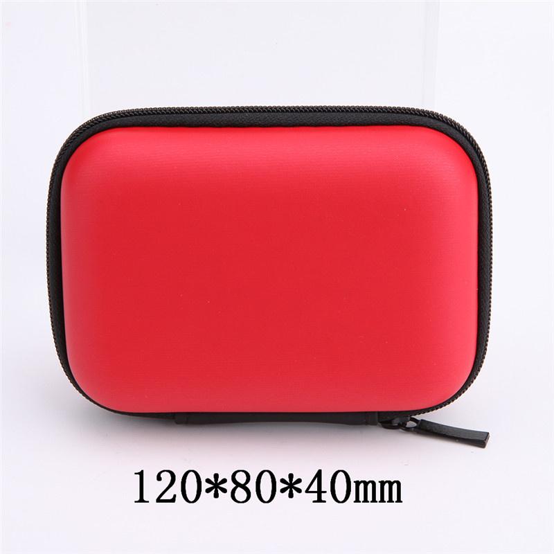 2.5 pouces EVA jeux HDD disque dur disque sacs écouteur rembobinable externe protecteur pochette étui Mobile Powerbank boîte de rangement couverture: Red 2