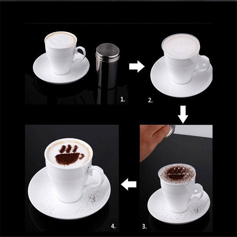 16 stk mælkekage kaffe stencil skabelon strøg blomster pude duster spray køkken gadgets redskaber køkken tilbehør