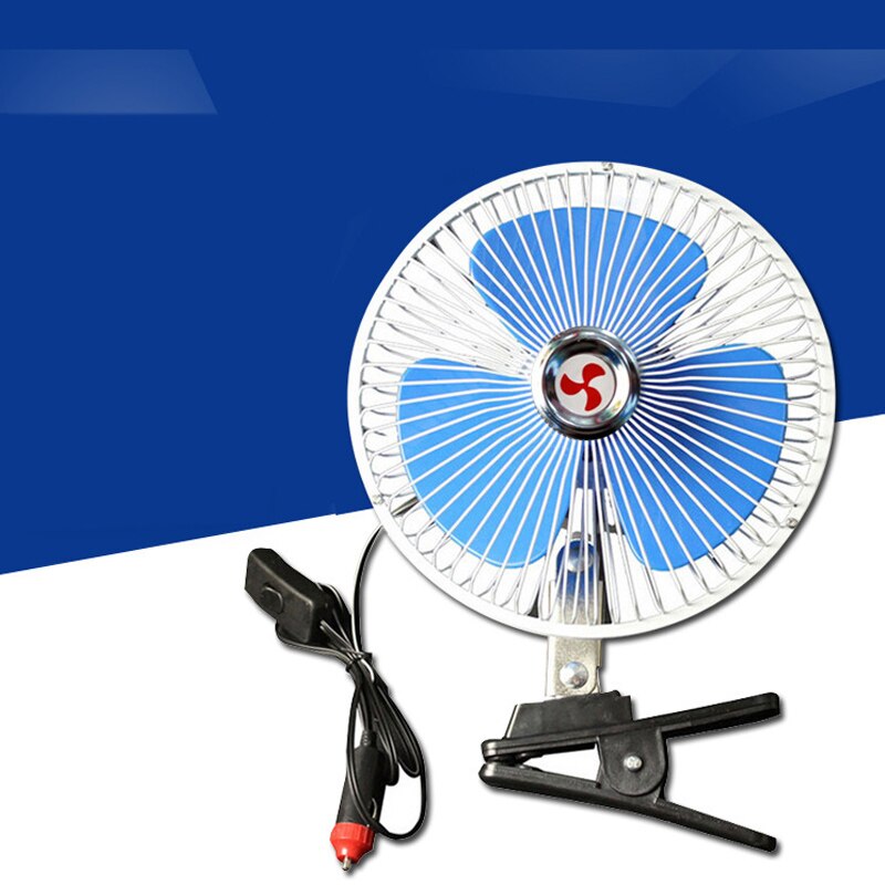 Car Fan Cooler Oscillating Vehicle Car Van 12V/24V Dashboard Truck Home Clip-On Fan Airflow Car Fans Clip on Oscillating Fan