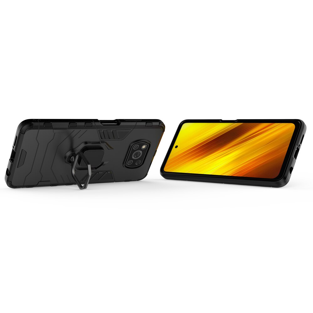 Anello Del Basamento Antiurto Armatura Del Respingente di TPU Coque Copertura Per Xiaomi pocoX3 Poco X3 NFC 6.67 ''Caso Fundas Dura del PC guscio protettivo