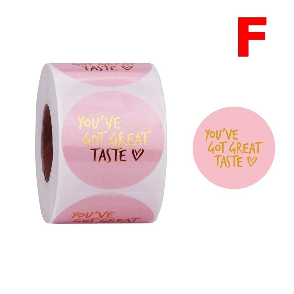 Powder White Sticker 2 Inch Thank You Stamping Sticker Seal Label Handmade Self-adhesive Label Sticker: F