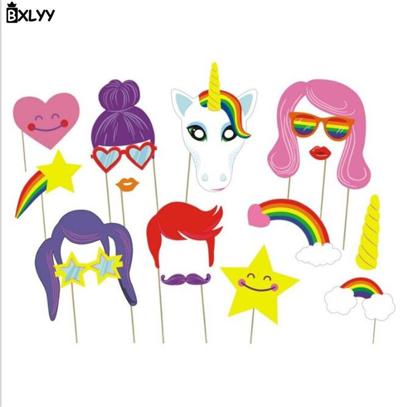 Bxlyy år dekorationer handhållna papper selfie foto rekvisita bröllop dekoration födelsedagsfest tillbehör jul  .8