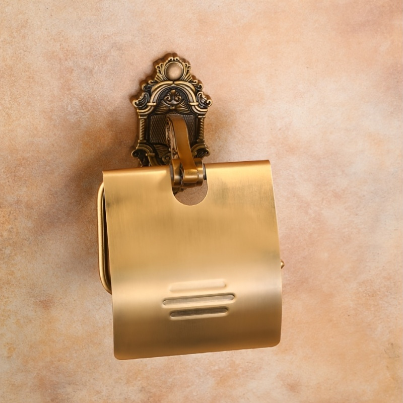 Soporte de papel higiénico montado en la pared Vintage clásico baño antiguo rollo de latón caja de pañuelos accesorios de baño