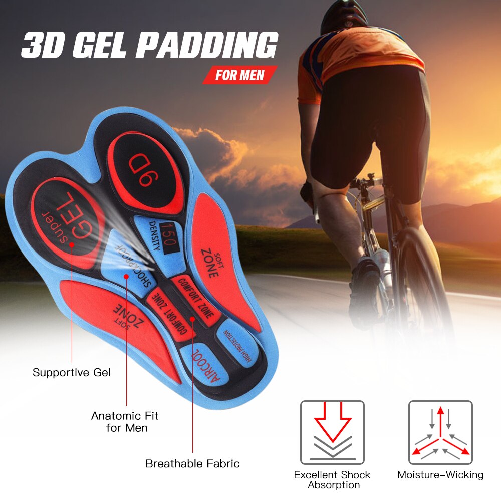 3D Gel Pad Cycling Shorts Men Women Cycling Underwear Pro Shockproof Cushion Bicycle MTB Shorts Riding Clothing Bike Underwear