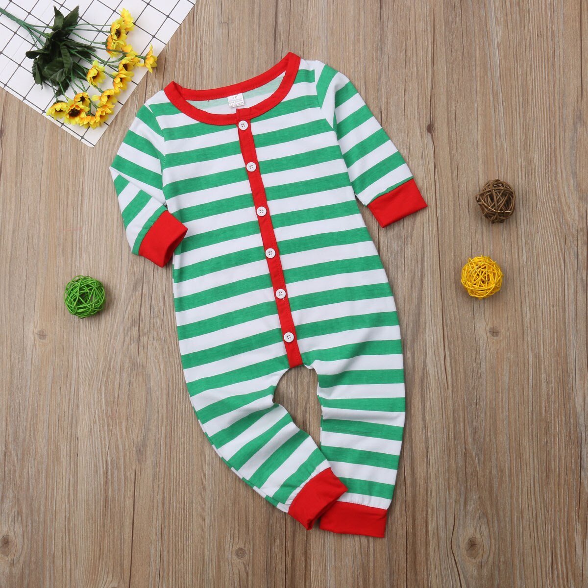 Pudcoco-vêtements pour bébé, pyjama, barboteuse à rayures, vêtements de maison chauds, -né, garçon, grillon, vêtements de nuit adaptés à noël,