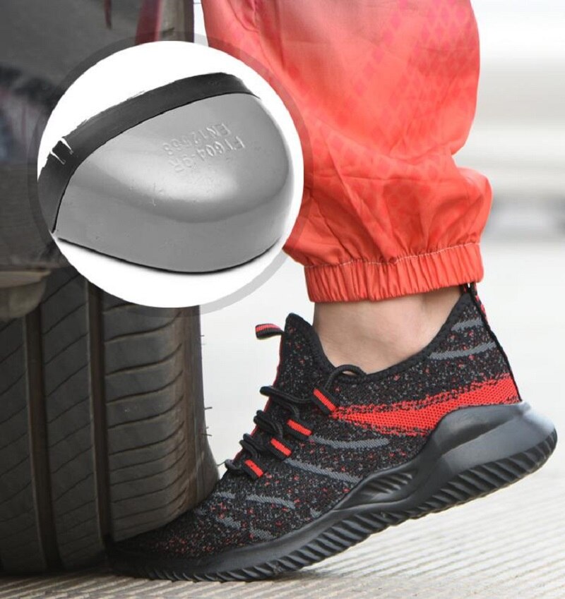 Steel Toe Cap Safety Shoes for Men Lightweight Indestructible Work Safety Boots Anti-smash Outdoor Breathable Comfort Sneakers