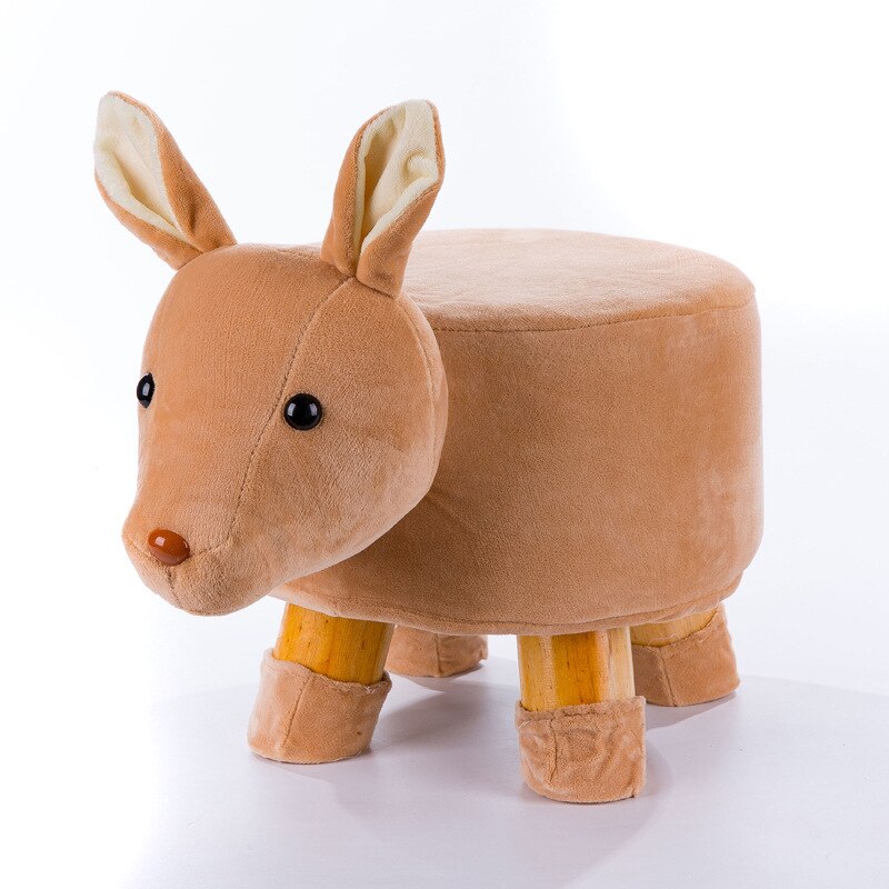 Cartoon Dier Kruk Massief Houten Kinderen Salontafel Kruk Thuis Kleine Sofa Kruk Afneembaar En Wasbaar WF6051005: 02