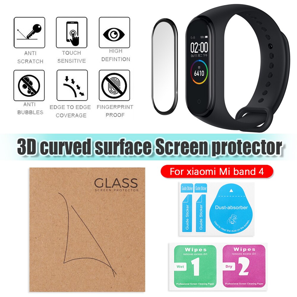 1/2/5X 3D Film Voor Xiaomi Mi Band 4 Protector Soft Glas Voor Mi Band 4 Band screen Protection Case Beschermende Smart Accessoires