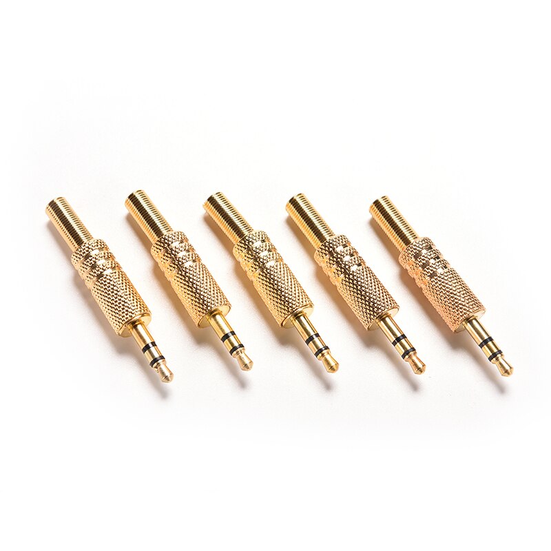 2 Stuks 3.5 Mm Stereo Audio Jack Plug Mini 1/8Inch Jack Plug Hoofdtelefoon Male Plug Coax Kabel audio Adapter Connector Solderen