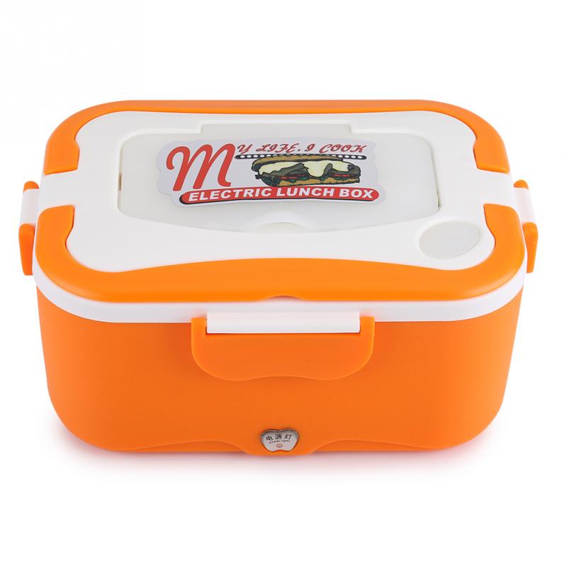1.5L Portable Electric Lunch Box One-piece Separated Office School Bento Lunchbox Kids Heated Lunch Box Food Container Warmer: Orange / 24V
