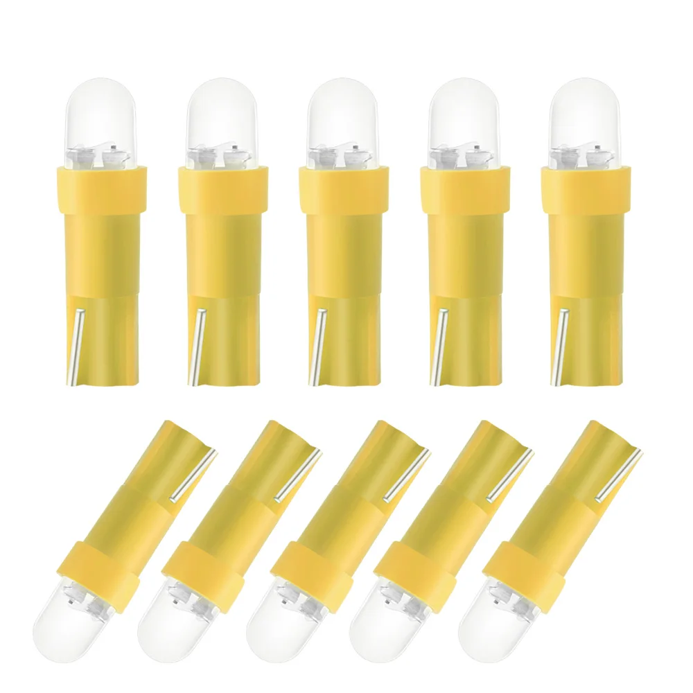 Bombillas LED T5 para coche B8.5d, luces de velocidad para salpicadero de coche, accesorios de lámpara Interior para coche, lámparas de interruptor lateral para salpicadero de 12V: YELLOW