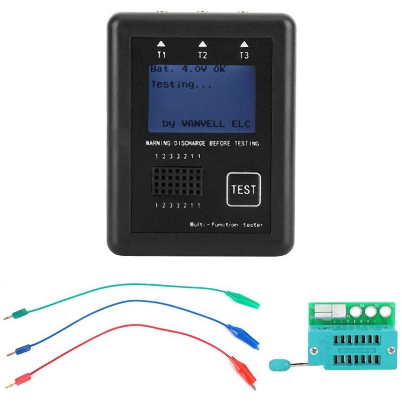 M328 Diode Transistor Capacitance Resistance Transistor Tester ESR Meter Multi-Function Tester with Test Board: Default Title