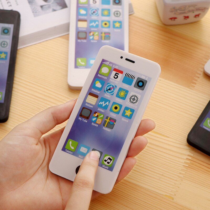 1 Pcs Mobile Phone Shape Eraser Rubber Student Pencil Eraser Big Gomas De Borrar Cute Stationery Kids Prizes