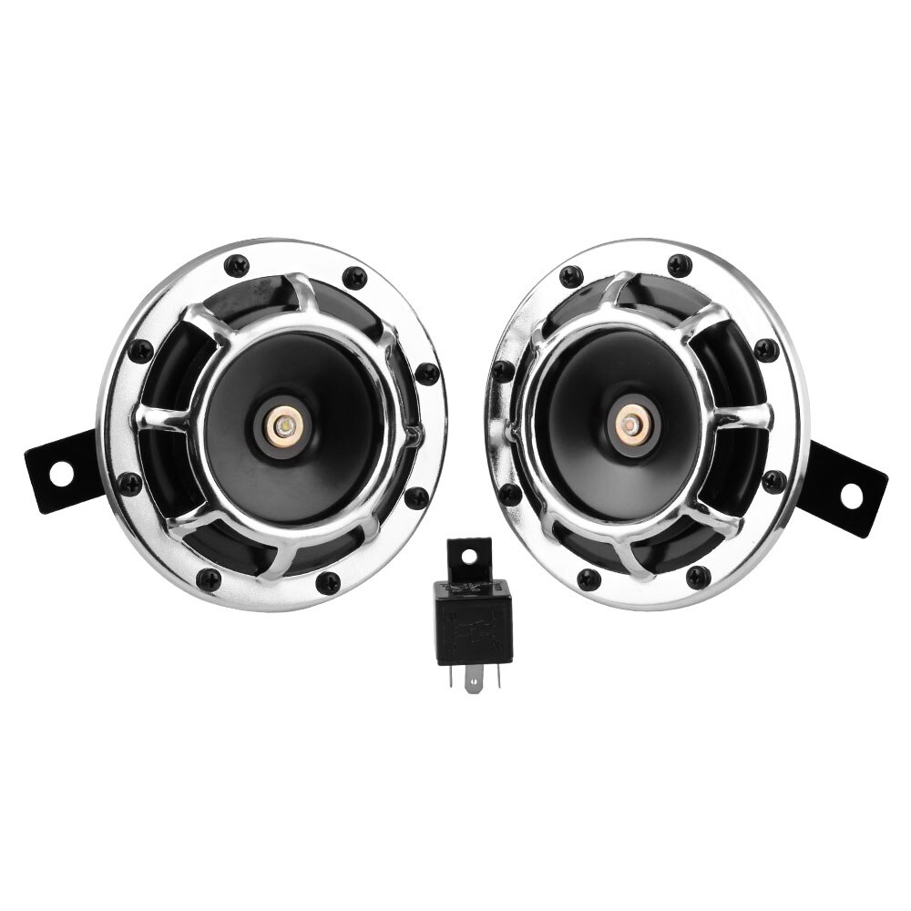 Bocina Universal para coche, claxon de señal eléctrica de montaje negro, resistente al agua, CC de 6V, 110dB, para vehículo, camión, vehículo, motocicleta