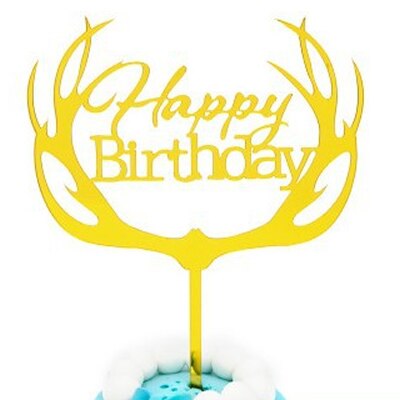 Glücklich Geburtstag Kuchen Topper Flagge Acryl Brief Gold Silber Kuchen Top Flagge Dekoration für Hochzeit Geburtstag Partei Liefert: 044