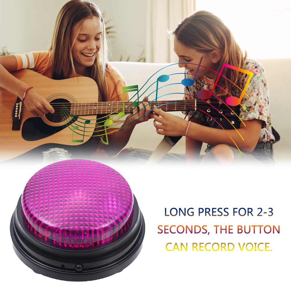 Recordable Talking Button with Led Function Phonograph Answer Buzzers Interactive Toy Recording Sound Button Party Noise Makers