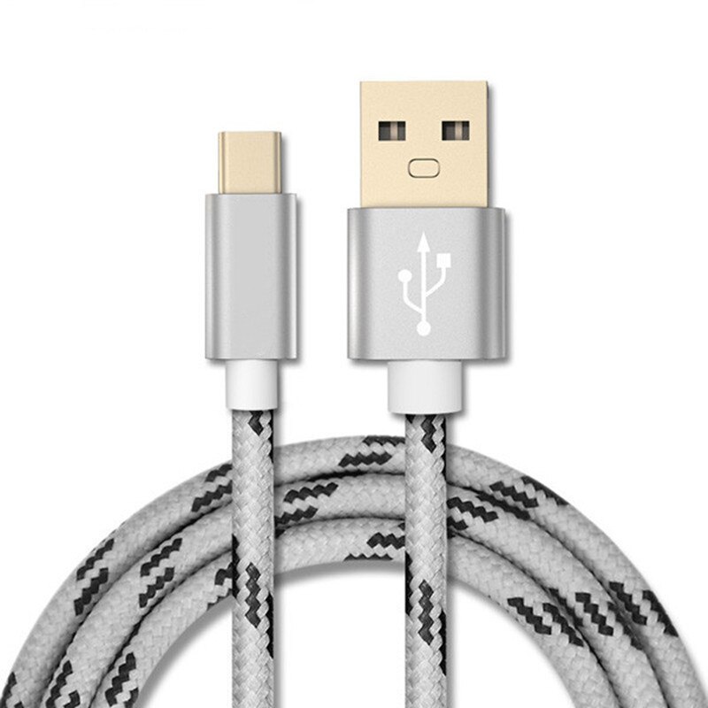 Goede 3A Usb Type C Kabel Voor Samsung Xiao Mi Rode Mi Note 7 Mi 9 T Snelle Oplaadsnoer USB-C Charger Mobiele Telefoon Usb C Type-C Kabel: Silver / 1M