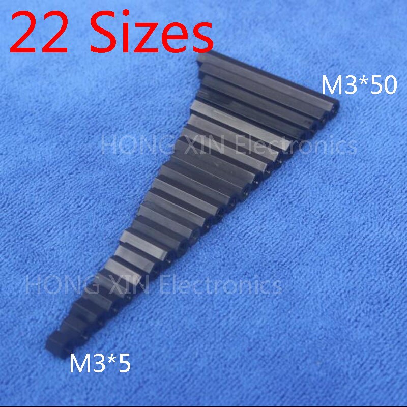 M3*40 black 1 pcs Nylon 40mm Hex Female-Female Standoff Spacer Threaded Hexagonal Spacer Plastic Standoff Spacer high