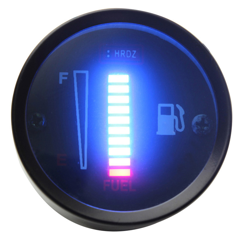 12V DC 52mm Spared Durable Lightweight Level Sensor Tank Clock Indicator For Car Motorcycle LED Display Fuel Gauge Clear