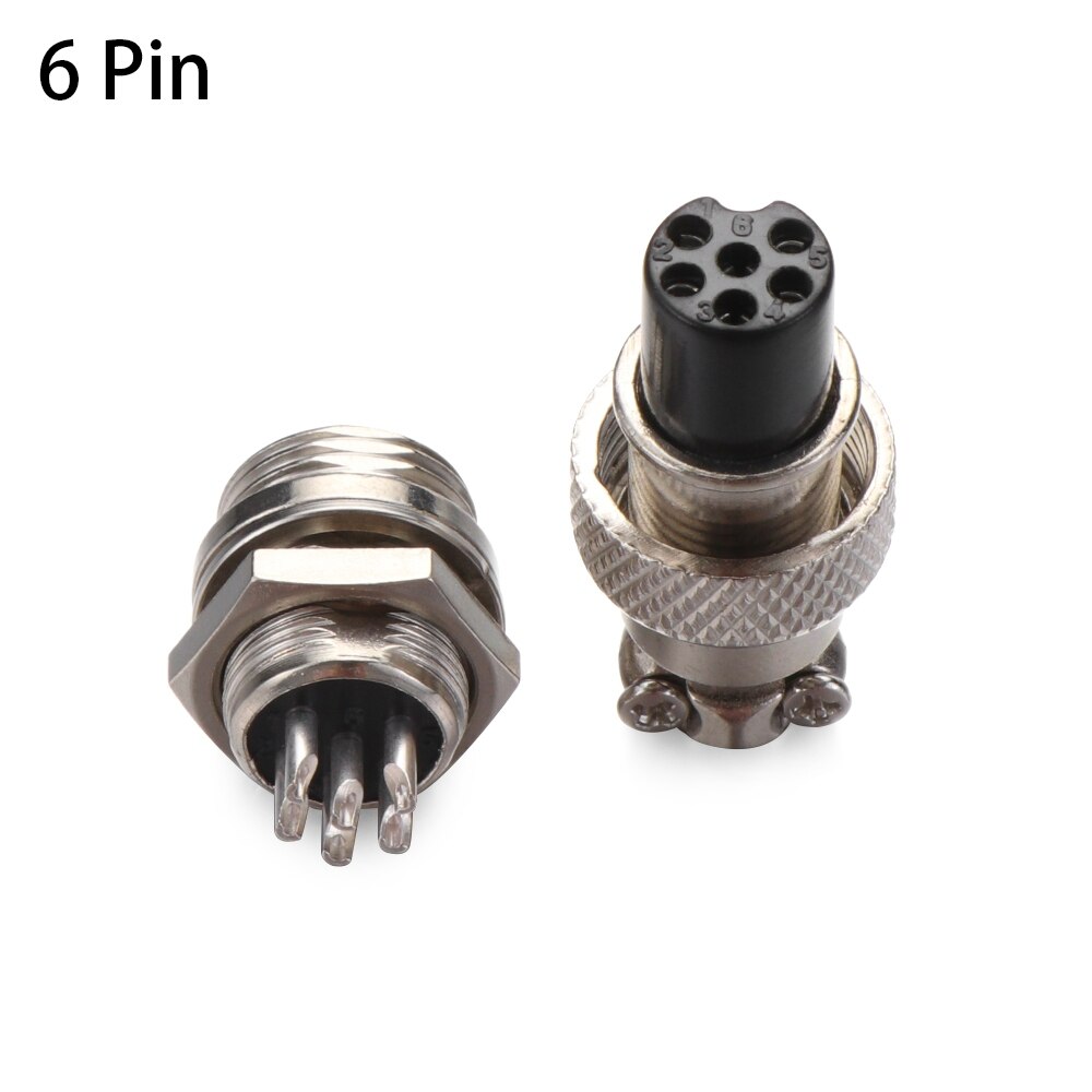 1 Paar Universele GX12 2/3/4/5/6 Pin Mannelijke Vrouwelijke 12Mm Luchtvaart Socket Plug Draad panel Connector Auto Accessoires: 6 pin