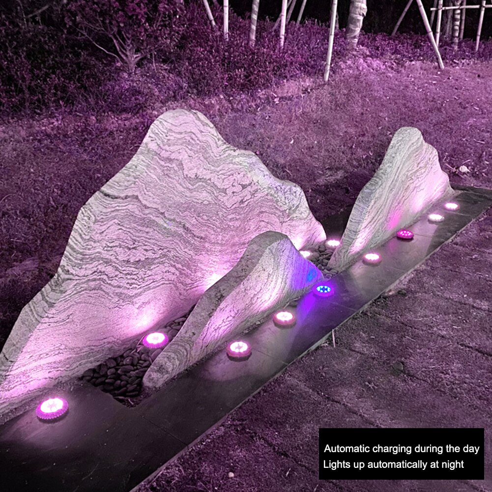 4 stücke Wasserdichte Gehweg Solar- Boden Lichter Heimat Dekor Bunte 8LED draussen Garten Treppen ABS Passagen Landschaft Rasen Einfahrt