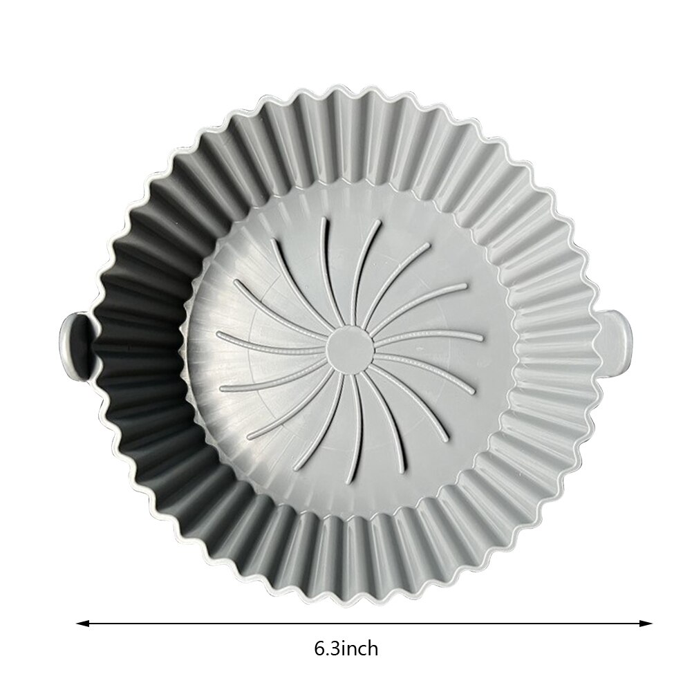 Silicone Mat Air Fryer Liner Steamer Pad Baking Inner Liner Mats Cooking No Oil Pan Basket Kitchen Utensils Airfryer Accessories: Grey 16cm