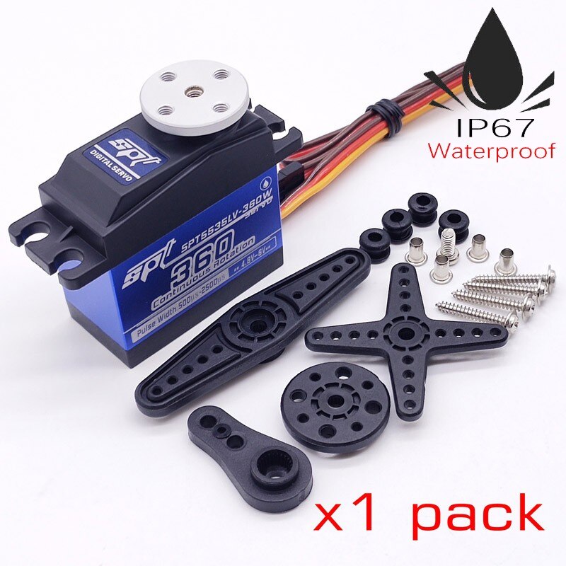 SPT5525LV-360 25kg SPT5535LV-360 35kg full metal gears standard digital servo 360 continuous rotation rotary RC Crawler capstan: 35kg-360w  W.D x1pc