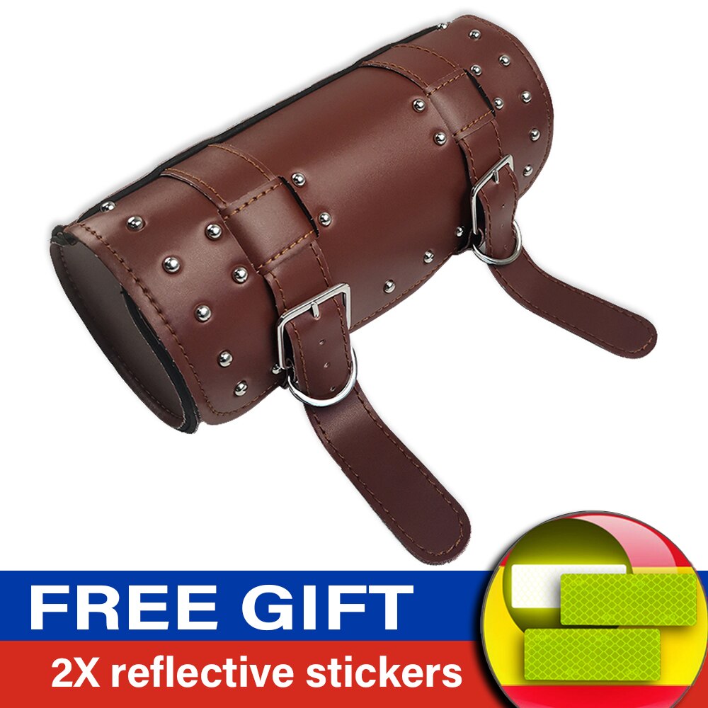 Motorfiets Pu Lederen Tassen Motorbiker Grote Capaciteit Bagage Bagage Rijden Winkel Tooling Zadeltassen: 1PCS Brown