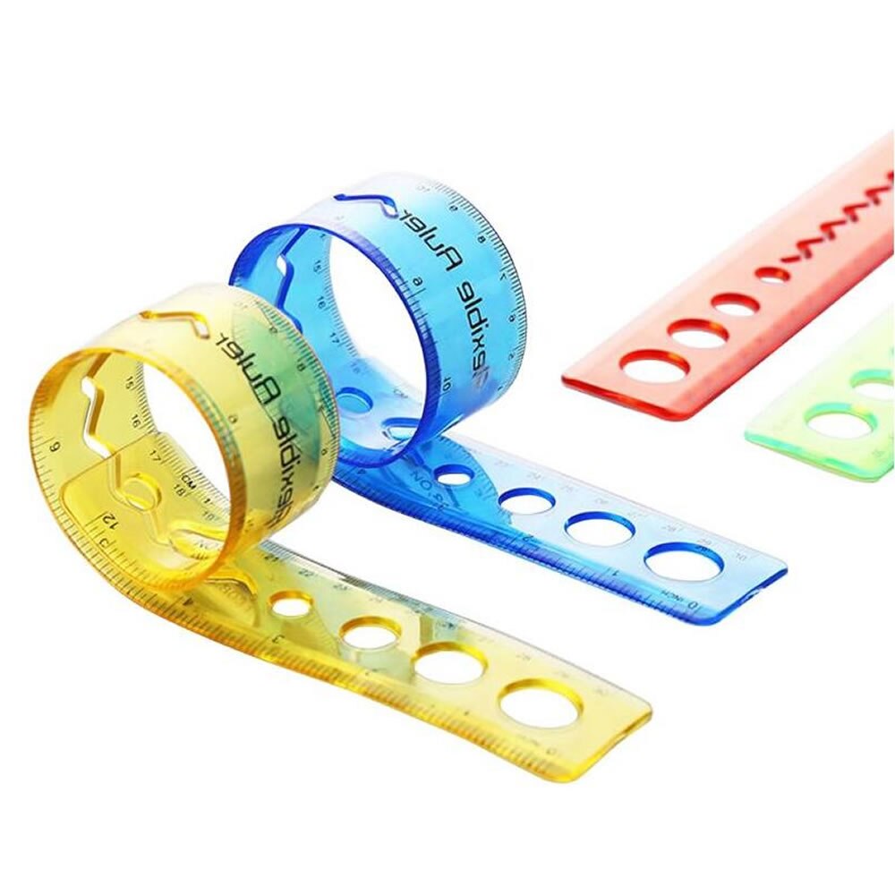 30cm Soft Flexible Ruler Multicolor Measure Straight Rulers Office School Supplies Stationery Students